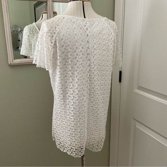 LILY MORGAM, WHITE LACE BLOUSE    SIZE: XL - Picture 4 of 9
